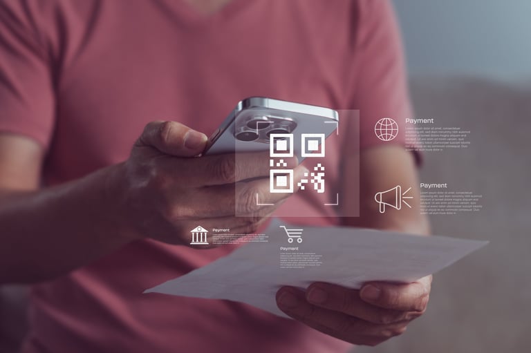 QR code card displayed in short-term rental space